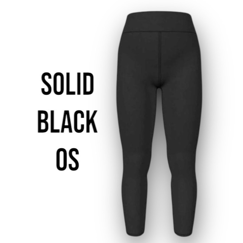 LuLaRoe OS Solid Black Leggings